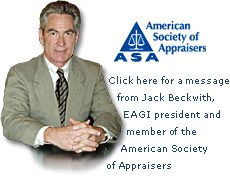 Click here for a message from Jack Beckwith, EAGI president and member of the American Society of Appraisers.